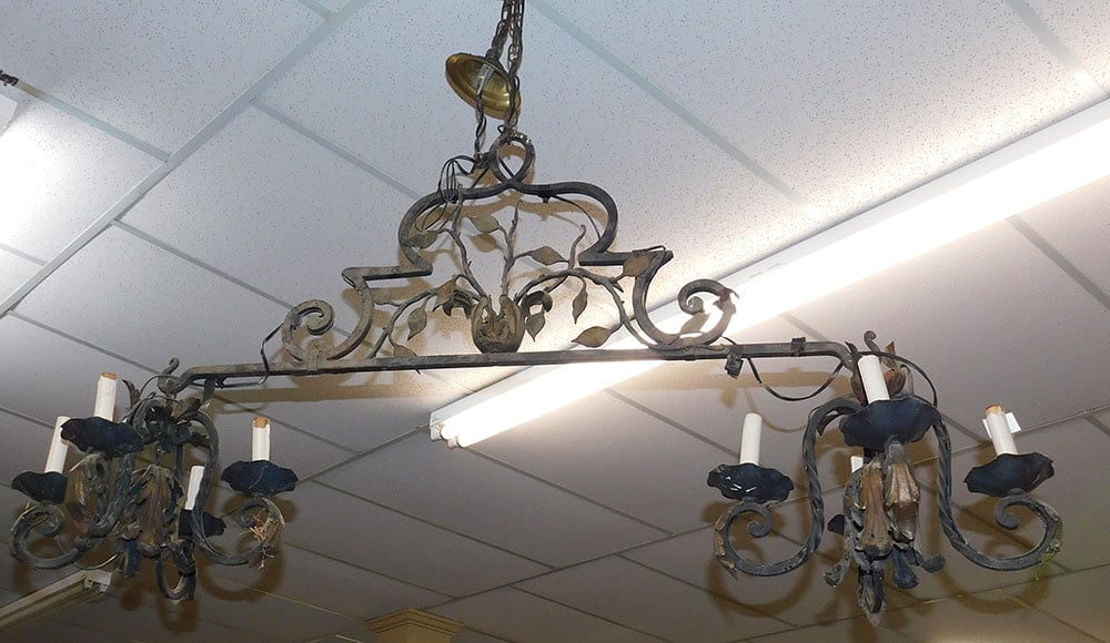 Antique Wrought Iron 8 Light Chandelier (1 of 3)