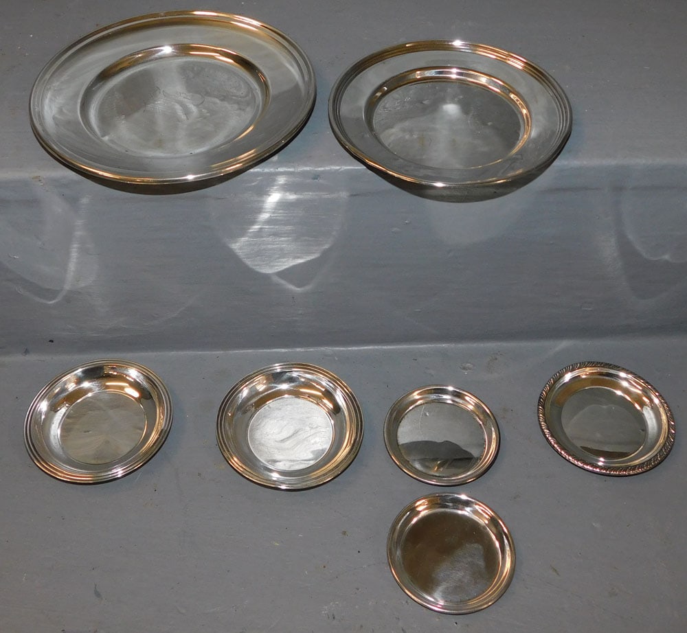 Two Sterling Bread & Butters & Nut Dishes ( 6.5 Troy Oz. ) (1 of 5)