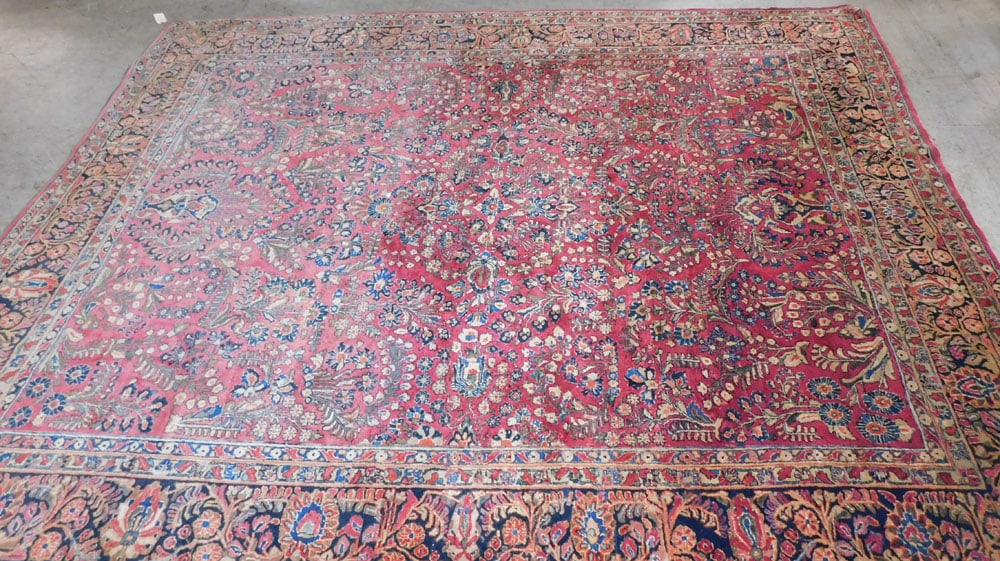 9' 0" X 11' 6"  Antique Hand Made Sarouk Rug (1 of 4)