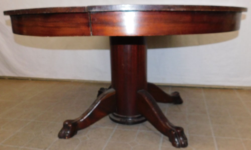Antique Round Mahogany Dining Table With Claw Feet (1 of 4)