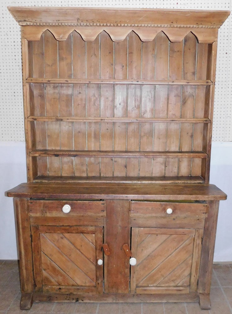 18th C Scrub Pine Pewter Cabinet (1 of 6)