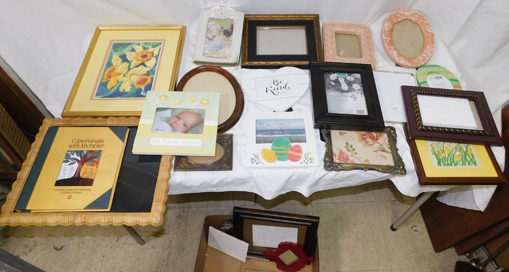 Lot Picture Frames: Lot Picture Frames. ALL DESCRIPTIONS AND ANY CONDITION STATEMENT GIVEN BY LANGSTON AUCTION GALLERY ARE STRICTLY OPINIONS AND LANGSTON'S SHALL HAVE NO RESPONSIBILITY FOR ERRORS OR OMISSIONS. THE ABSENC