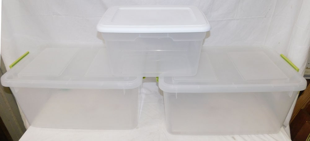 Three Plastic Totes With Lids (1 of 3)