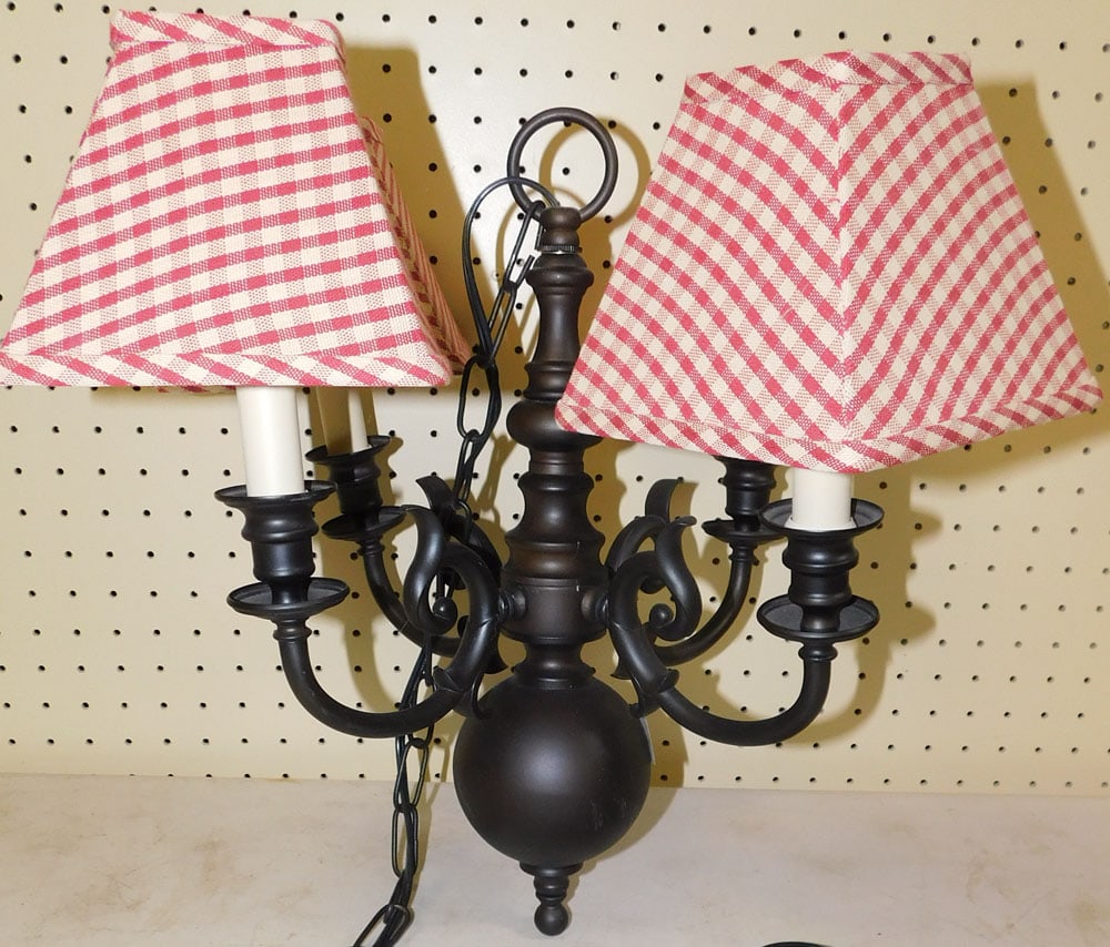 Painted Metal Four Light Chandelier (1 of 3)