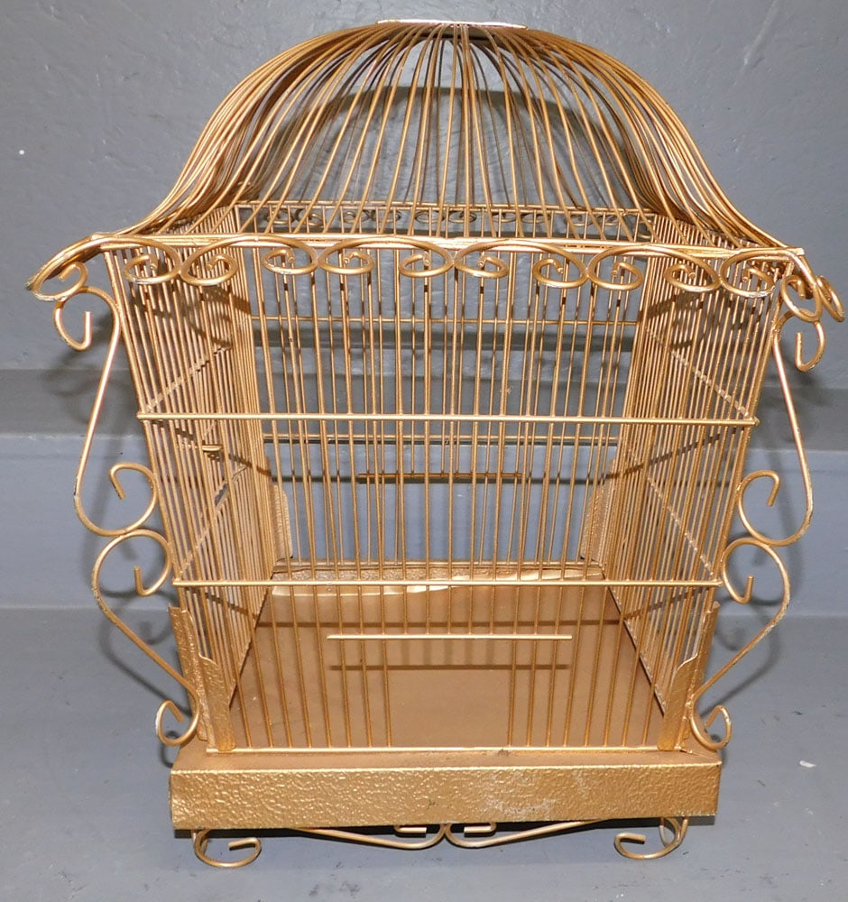 Painted Metal Bird Cage (1 of 2)
