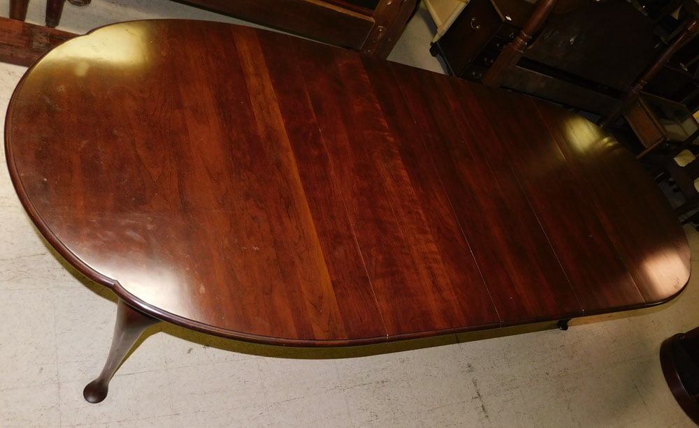 Cherry Queen Ann Style Dining Table With Three Leaves (1 of 3)