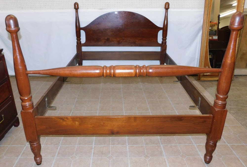 Walnut Double Bed With Rails (1 of 4)