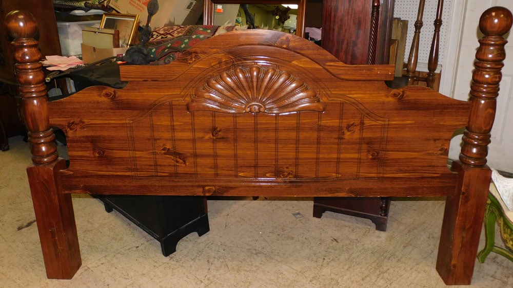 Pine Cannonball King Size Head Board (1 of 2)