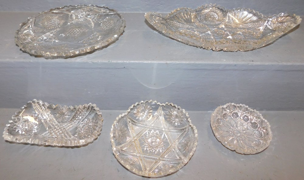 Lot Cut Glass Items (1 of 6)