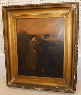 (Artists Fund Society Of Philadelphia) Oil On Canvas " Over The Sea" George C. Lambdin (1864): (Artists Fund Society Of Philadelphia) Oil On Canvas " Over The Sea" George C. Lambdin (1864). 34" x 39" ALL DESCRIPTIONS AND ANY CONDITION STATEMENT GIVEN BY LANGSTON AUCTION GALLERY ARE STRICTLY