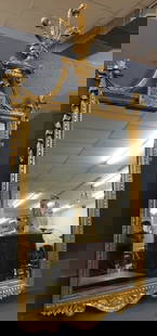 Adams Style Gilt Framed Mirror: Adams Style Gilt Framed Mirror. 25" x 52" ALL DESCRIPTIONS AND ANY CONDITION STATEMENT GIVEN BY LANGSTON AUCTION GALLERY ARE STRICTLY OPINIONS AND LANGSTON'S SHALL HAVE NO RESPONSIBILITY FOR