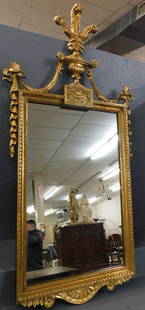 Adams Style Gilt Framed Mirror: Adams Style Gilt Framed Mirror. 25" x 52" ALL DESCRIPTIONS AND ANY CONDITION STATEMENT GIVEN BY LANGSTON AUCTION GALLERY ARE STRICTLY OPINIONS AND LANGSTON'S SHALL HAVE NO RESPONSIBILITY FOR ERRORS OR