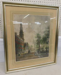 Antique Framed Print Of St. Johns Church: Antique Framed Print Of St. Johns Church. 27 3/4" x 31 3/4" ALL DESCRIPTIONS AND ANY CONDITION STATEMENT GIVEN BY LANGSTON AUCTION GALLERY ARE STRICTLY OPINIONS AND LANGSTON'S SHALL HAVE NO