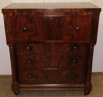 19th Century Empire Mahogany Butlers Desk: 19th Century Empire Mahogany Butlers Desk. 43" W 22 3/4" D 48 1/2" ALL DESCRIPTIONS AND ANY CONDITION STATEMENT GIVEN BY LANGSTON AUCTION GALLERY ARE STRICTLY OPINIONS AND LANGSTON'S SHALL HAVE NO