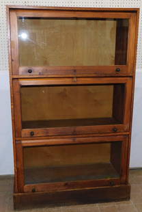 Antique Oak Lawyers Glass Door Bookcase: Antique Oak Lawyers Glass Door Bookcase. 37 3/4" W 18" D 62" H ALL DESCRIPTIONS AND ANY CONDITION STATEMENT GIVEN BY LANGSTON AUCTION GALLERY ARE STRICTLY OPINIONS AND LANGSTON'S SHALL HAVE NO RESPONS