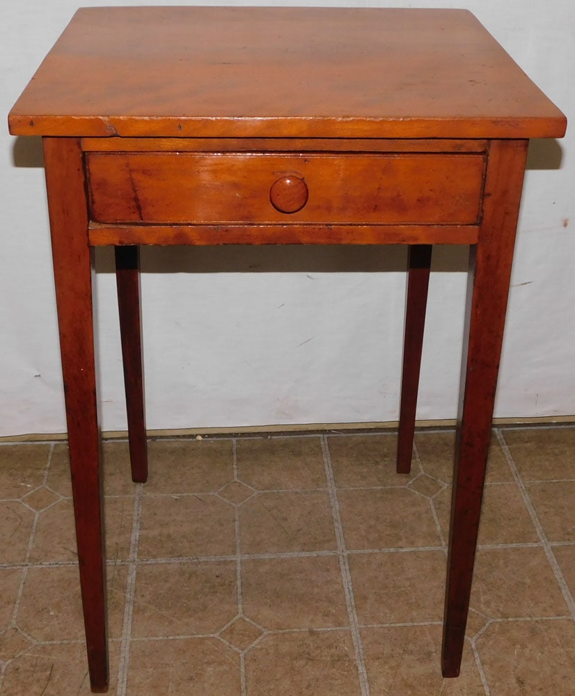 19th Century Cherry One Drawer Stand (1 of 4)