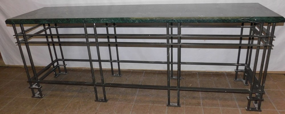 Painted Metal & Green Marble Top Console (1 of 4)
