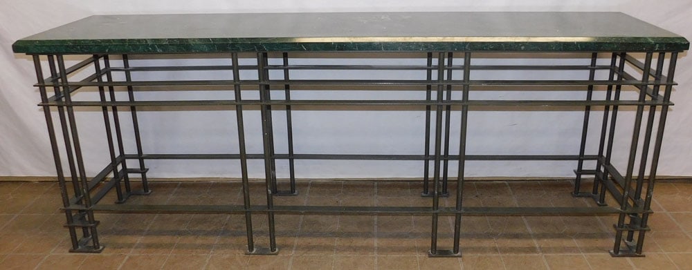 Painted Metal & Green Marble Top Console (1 of 4)