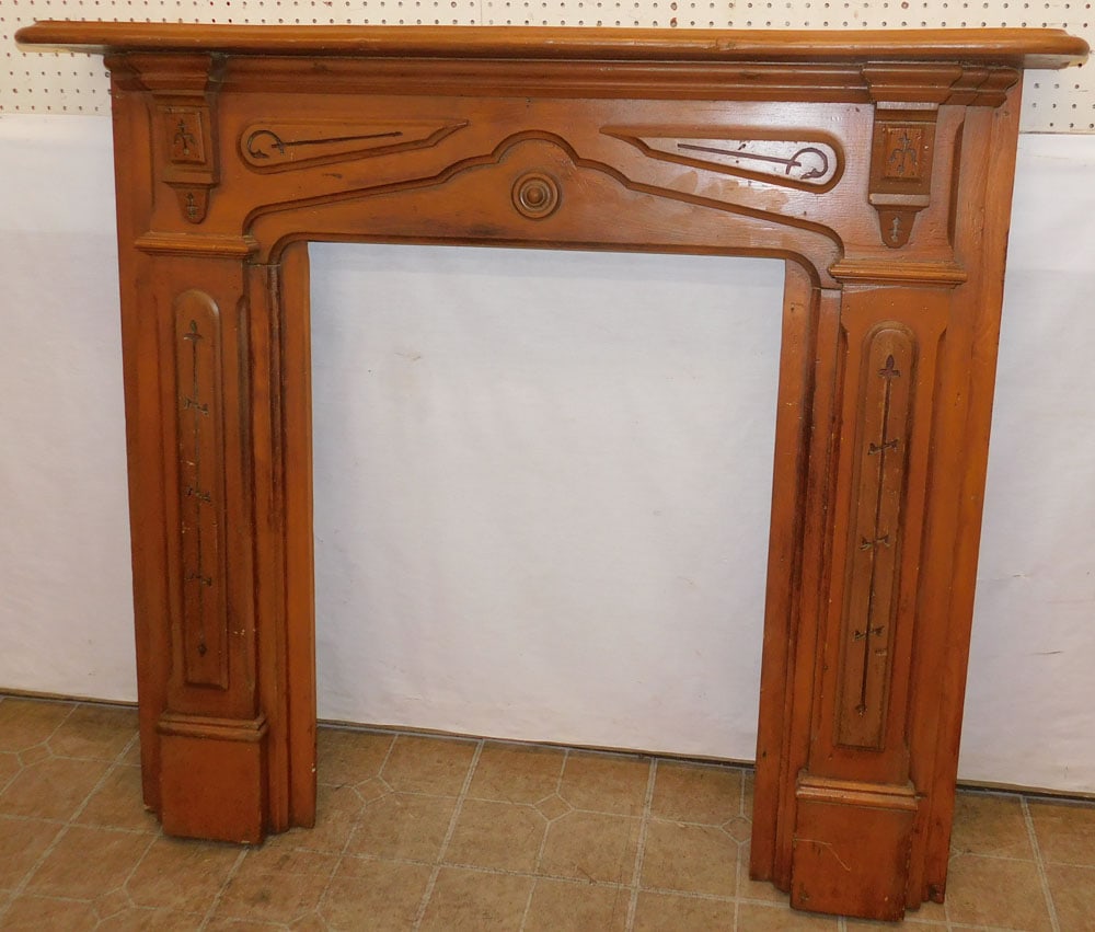 Antique Pine Fire Place Mantle (1 of 5)