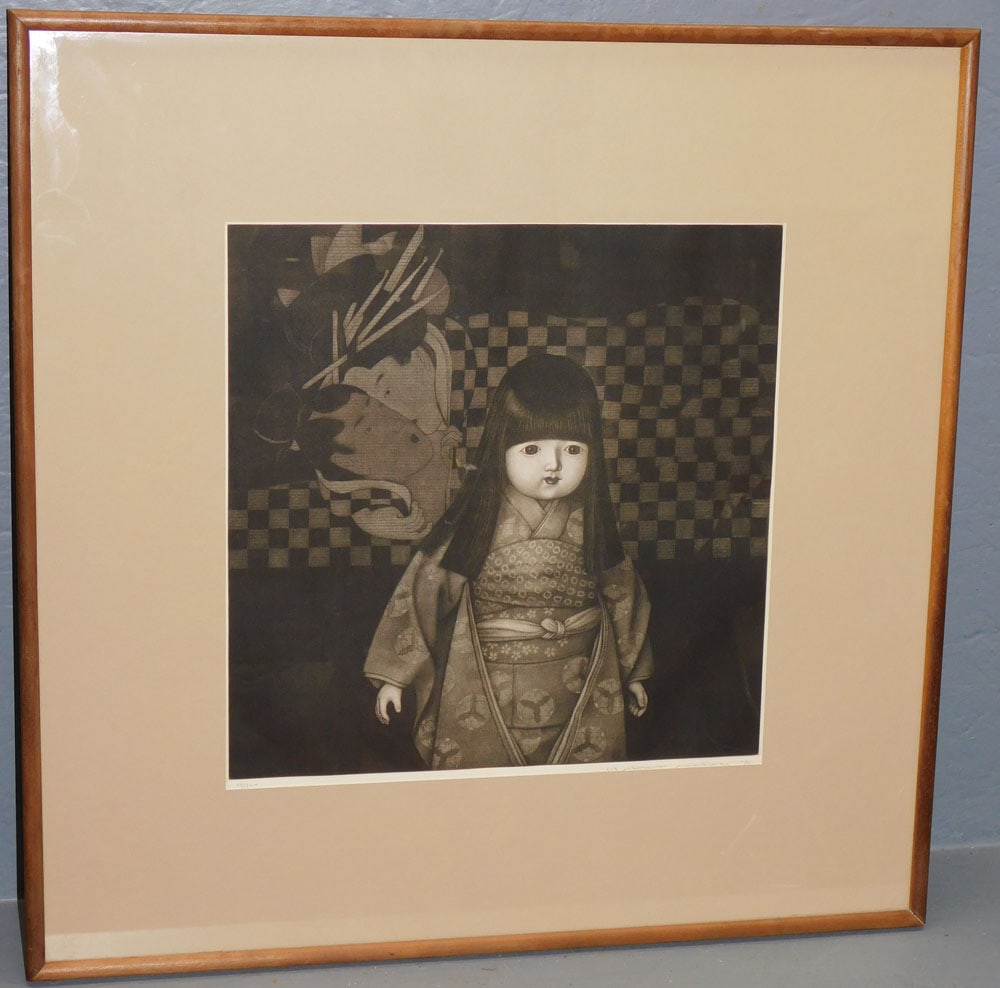 Framed Pencil Signed & Numbered Black & White Print Of Little Asian Girl (1 of 4)