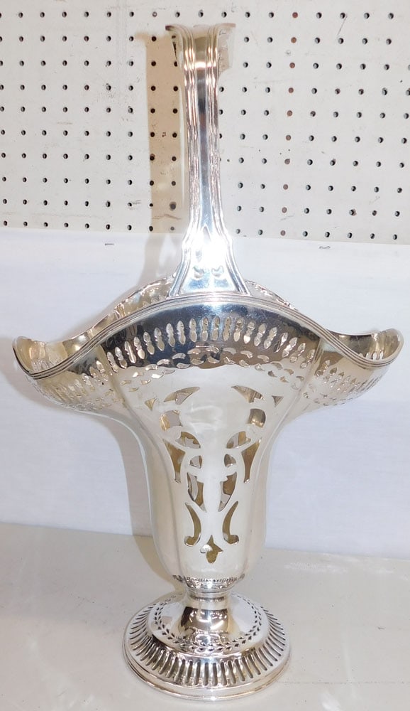 Large Silver Plate Open Work Basket (1 of 5)