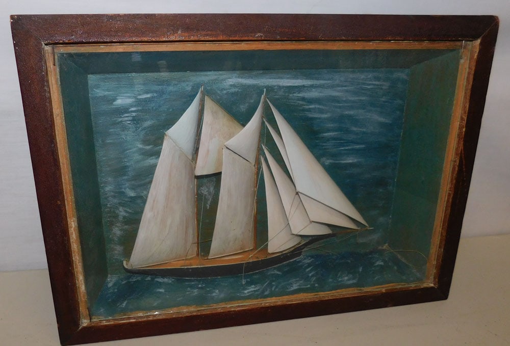 Antique Painted Ships Diorama (1 of 3)