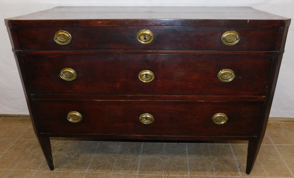 19th Century French Mahogany Three Drawer Commode (1 of 6)