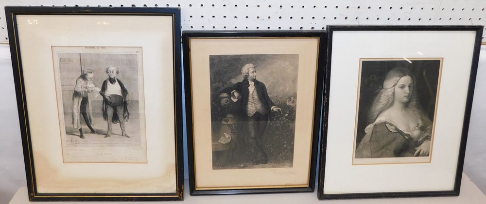 Three Framed Black & White Engravings (1 of 5)