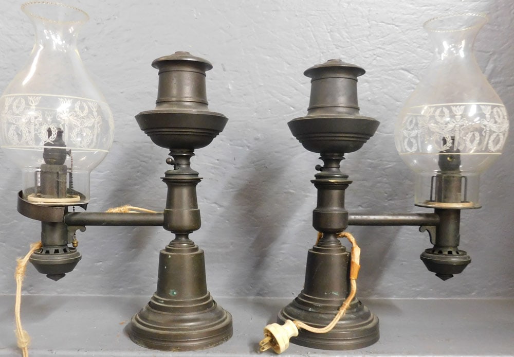 Pair Bronze Argon Lamps By Jones Lows & Ball (1 of 2)