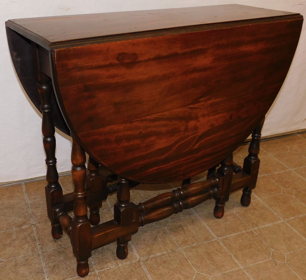 Antique Walnut Gate Leg Drop Leaf Table (1 of 3)
