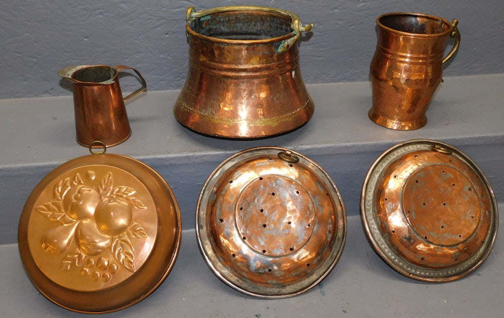 Lot Six Antique Copper Items (1 of 5)