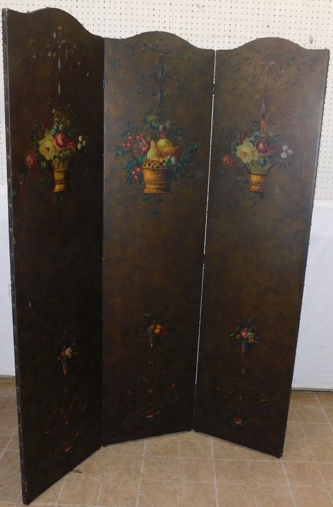 Hand Painted Three Panel Room Divider (1 of 6)