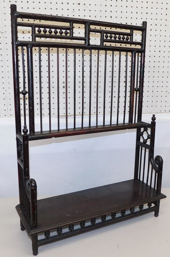 Victorian Oak Stick And Ball Hanging Shelf (1 of 4)