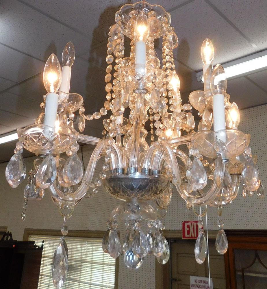 10 Light Crystal Chandelier with Glass Prisms (1 of 3)