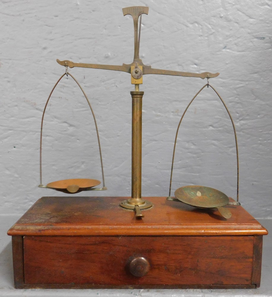 Antique Brass & Walnut Gold Scale  (1 of 6)