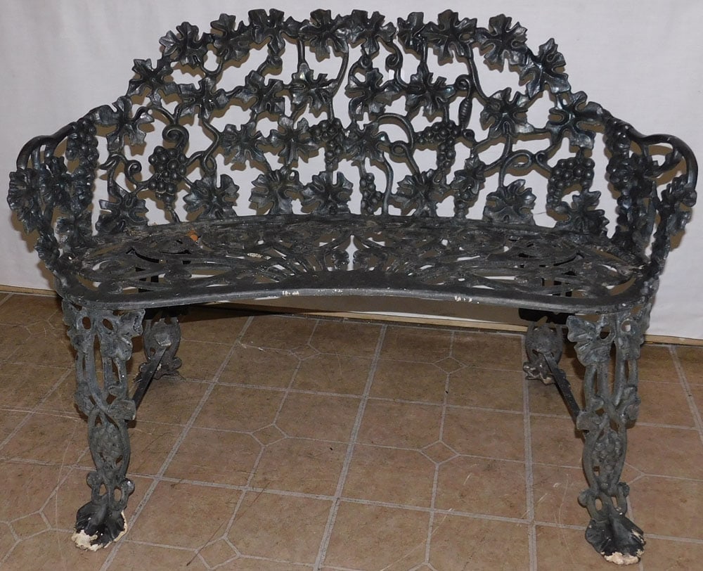Painted Cast Aluminum Outdoor Bench  (1 of 4)