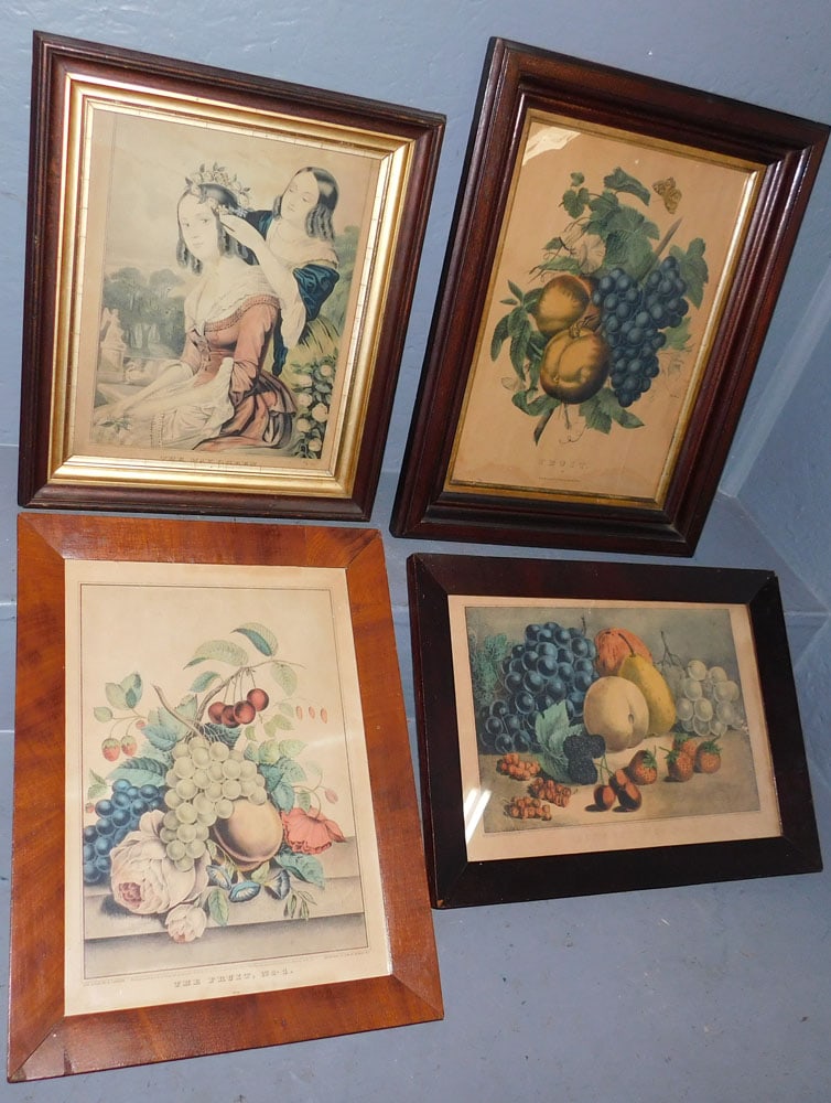 4 Antique Framed Currier & Ives Prints  (1 of 1)