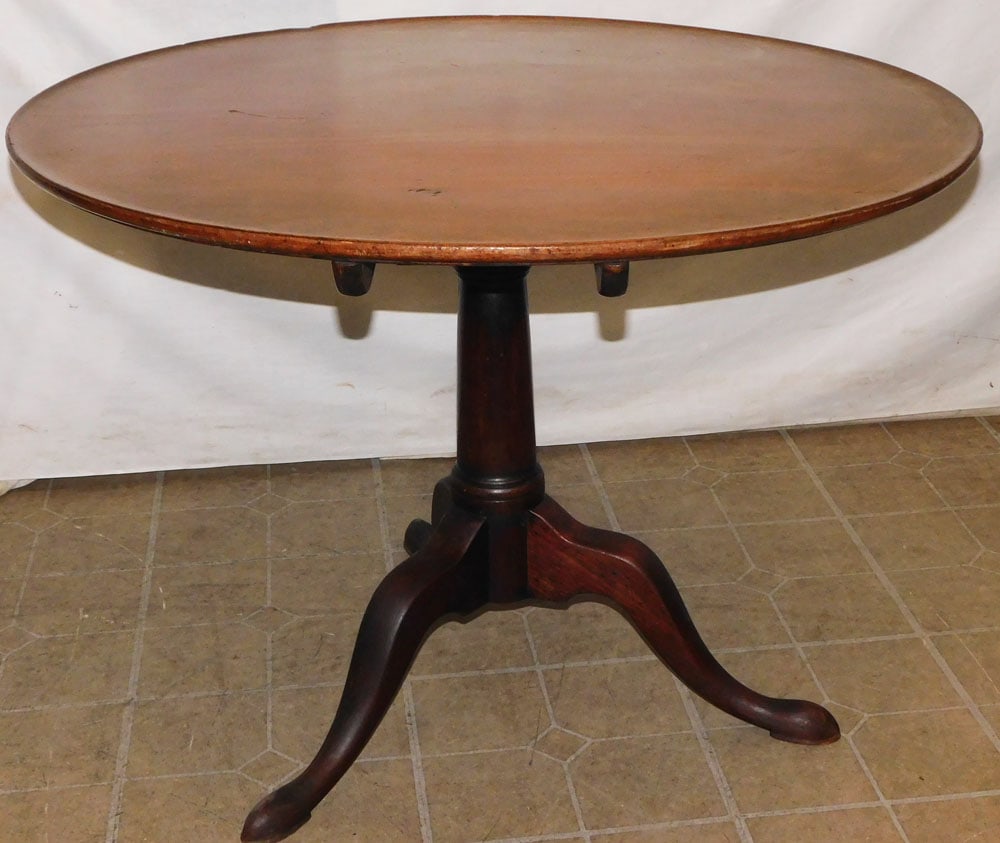 19th Century Mahogany Dish Top Tilt Top Tea Table (1 of 5)