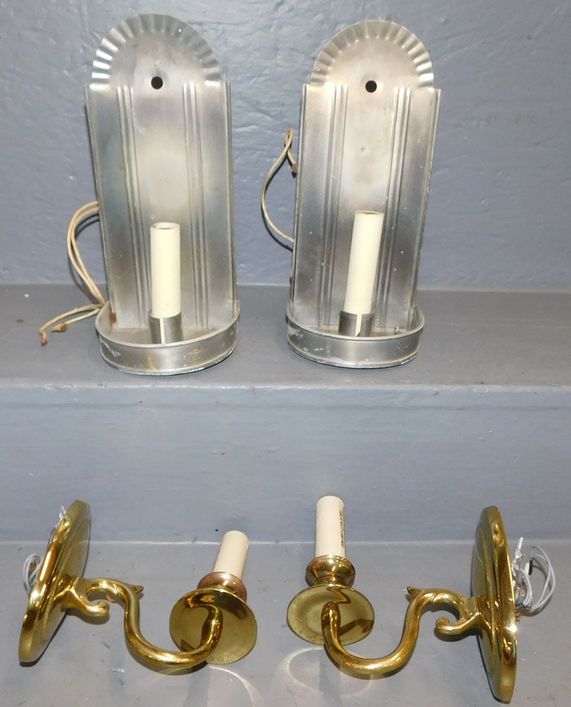 2 Brass & 2 Tole VA Metalcrafters Wall Sconces (1 of 5)