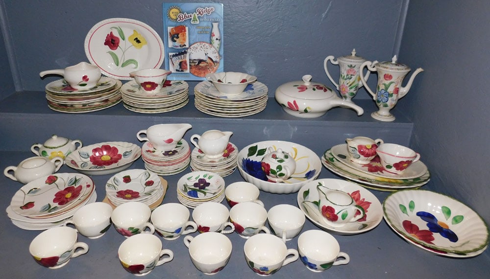 100 Pieces of Mixed Blue Ridge Pottery (1 of 11)