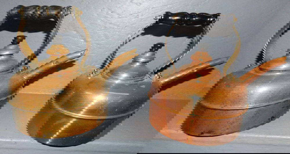 2 Antique Copper Kettles Auction