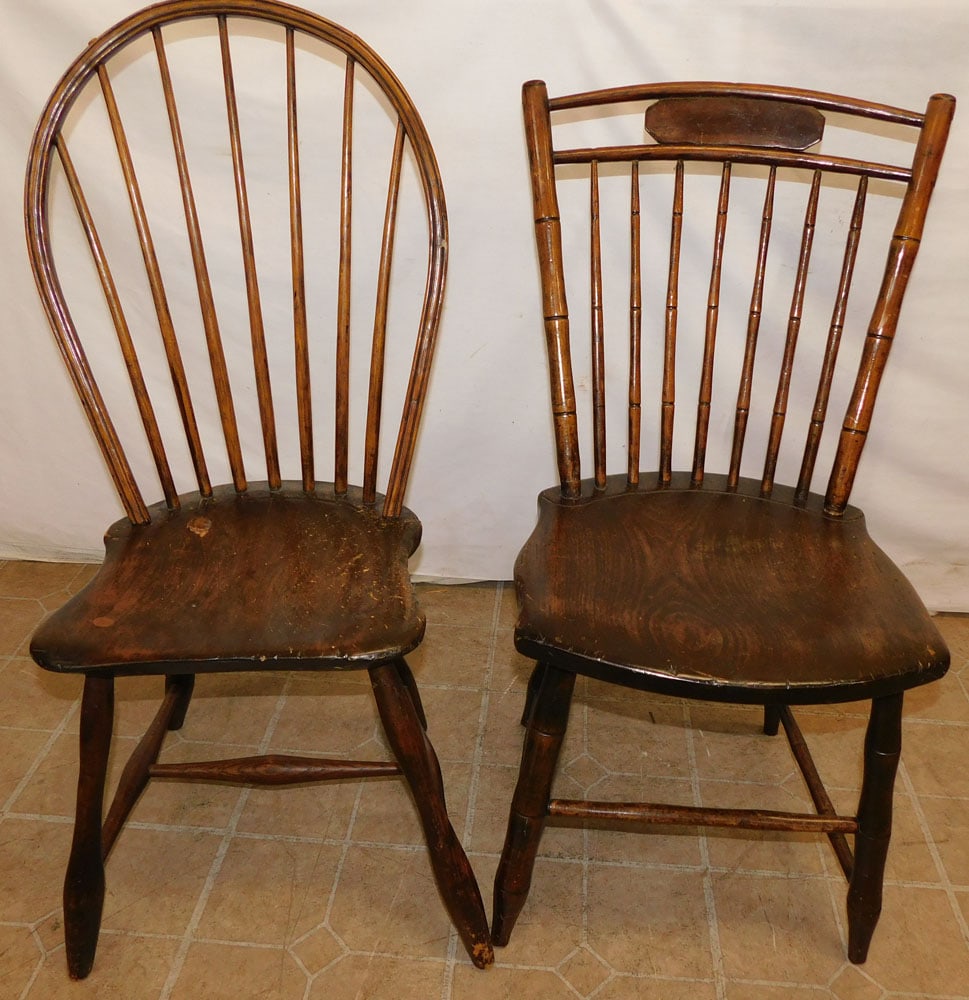 2 19th Century Cherry & Oak Windsor Side Chairs  (1 of 5)