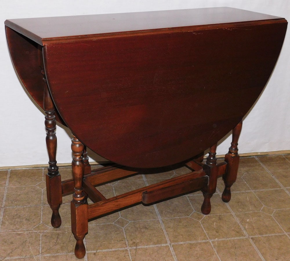 Antique Walnut Gate Leg Drop Leaf Table (1 of 5)