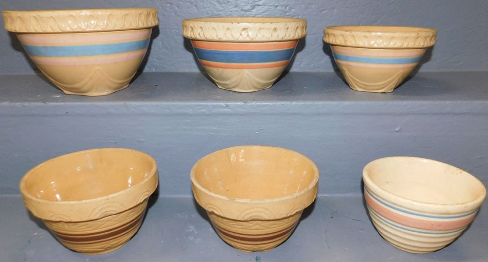 Lot of Yellowware Mixing Bowls (1 of 4)