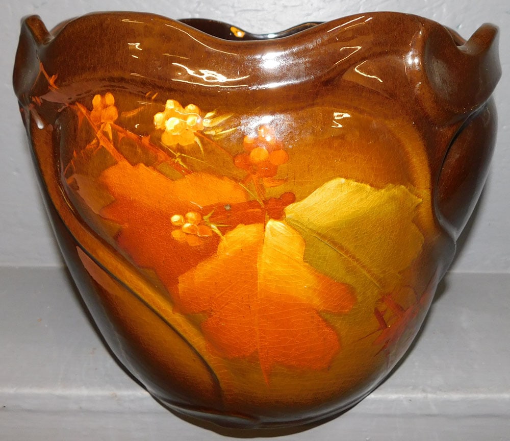 Large Weller Decorated Pottery Jardiniere  (1 of 5)