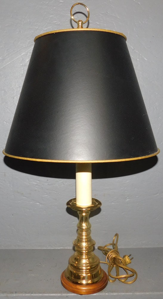 Brass Baldwin Candlestick Lamp (1 of 3)