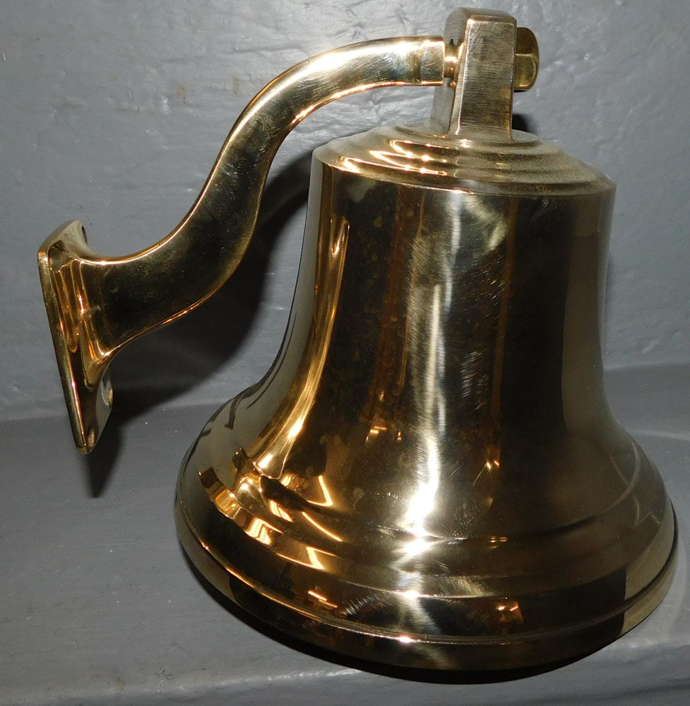 Antique Polished Bronze Bell Signed E. M. Mora (1 of 4)