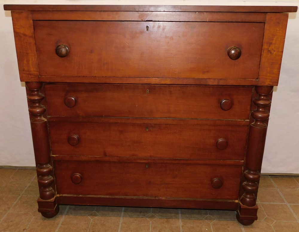 19th Century Cherry 4 Drawer Chest  (1 of 4)