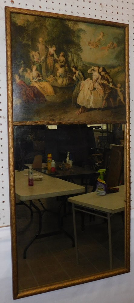 Antique Gilded Frame Trumeau Mirror (1 of 5)