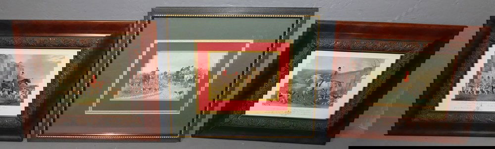 3 Framed Fox Hunt Prints  (1 of 8)